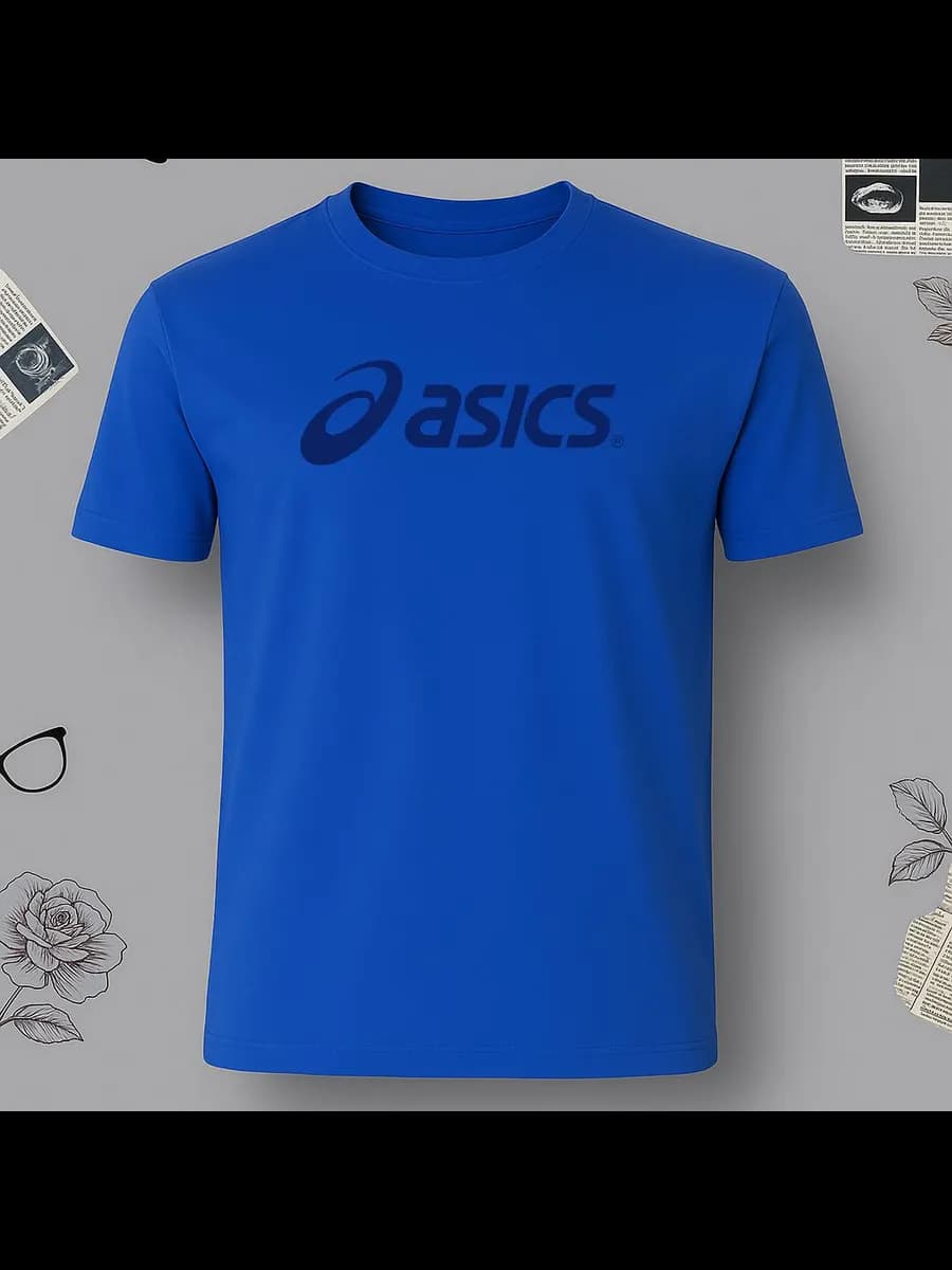 футболка с принтом спорт asics асикс