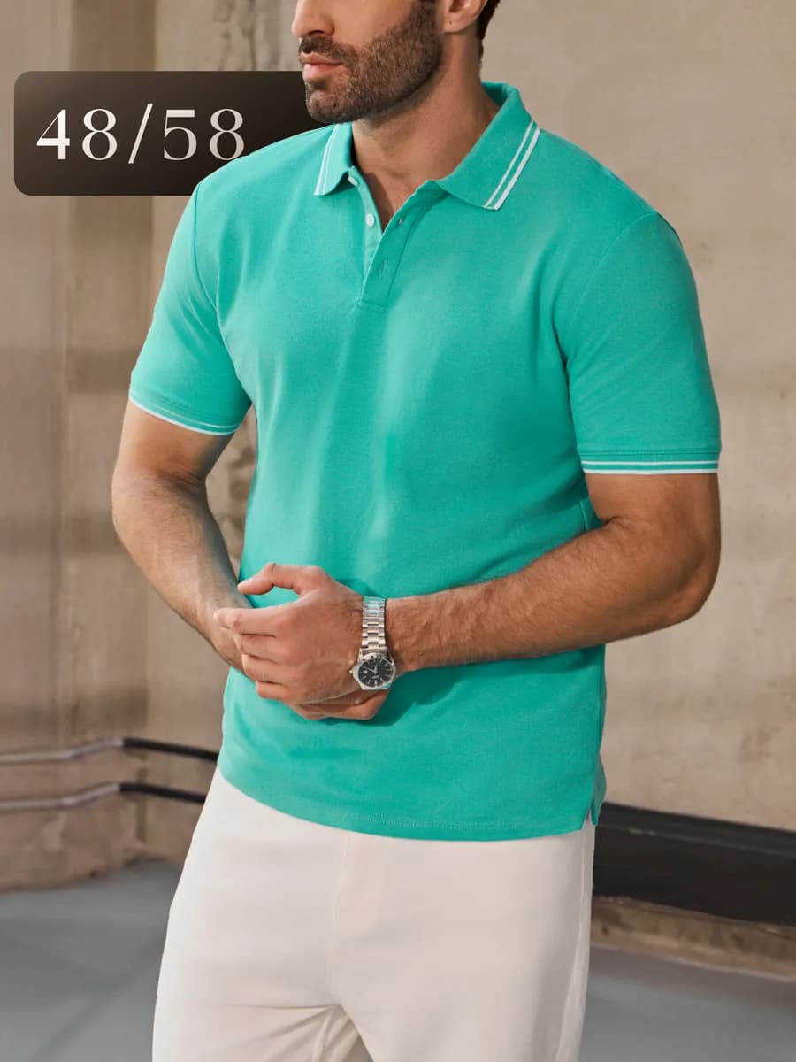 Футболка поло под пиджак с коротким рукавом