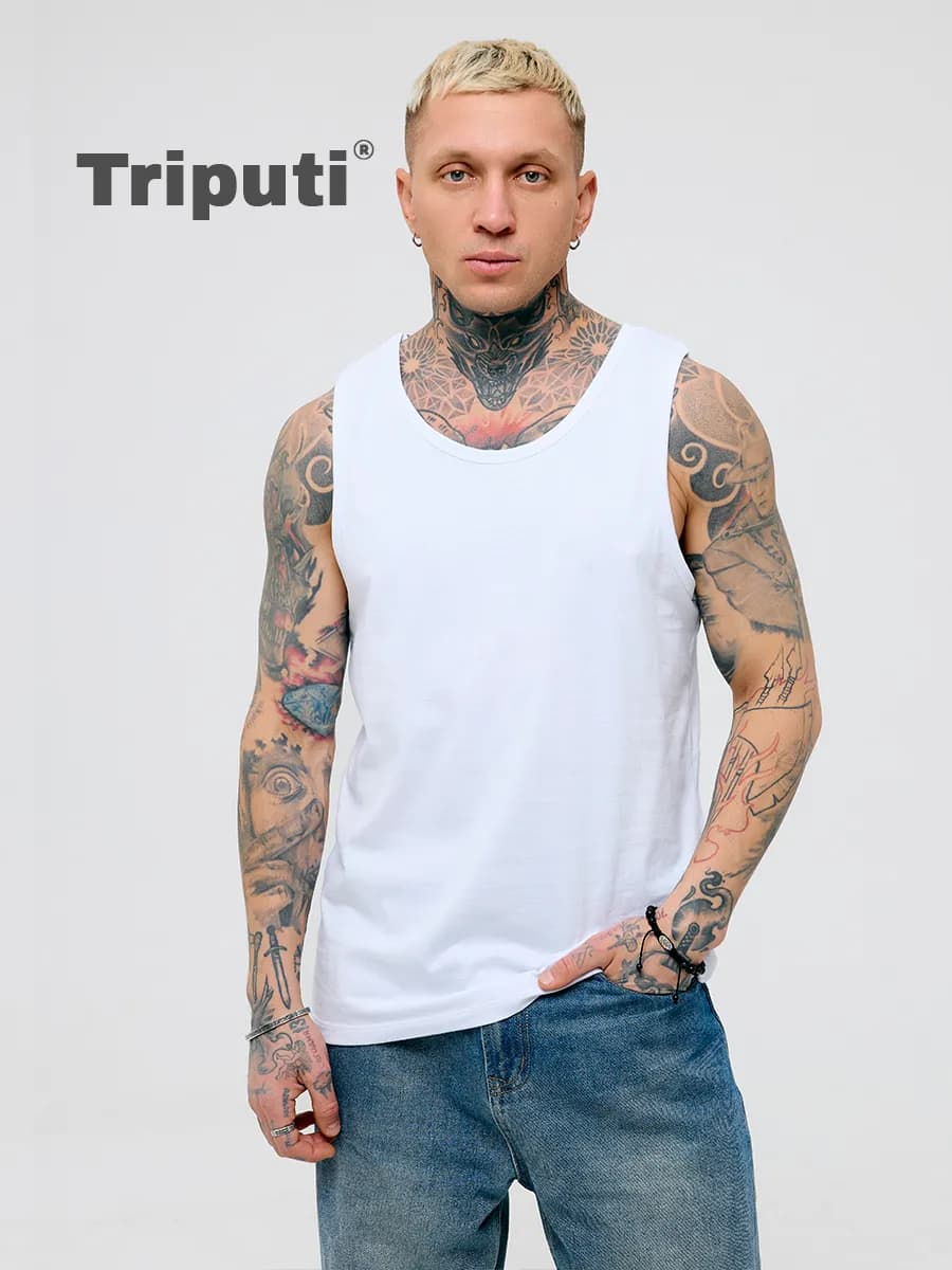 Майка бельевая спортивная хлопок - фото 1