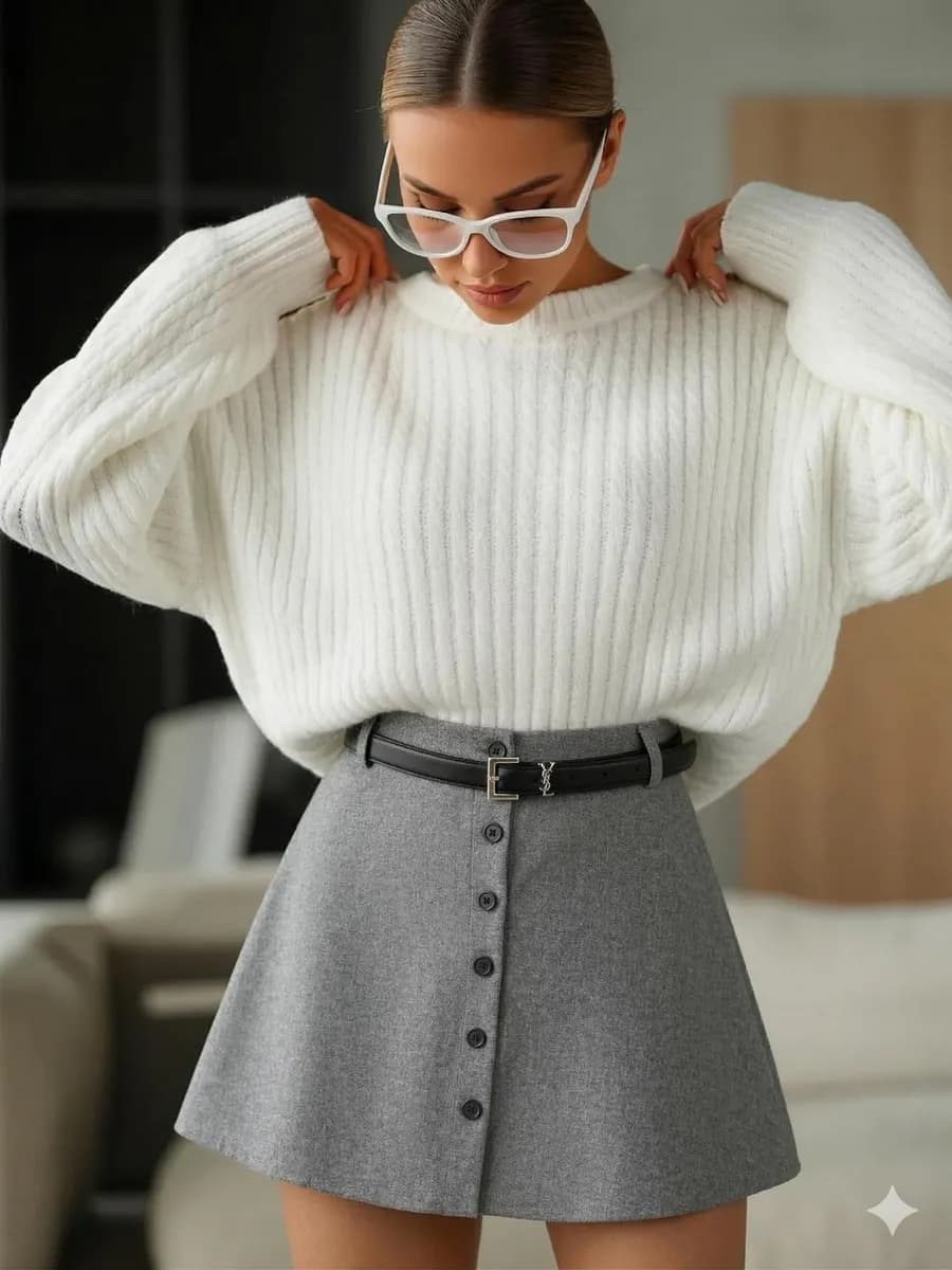 Юбка мини темно-серая