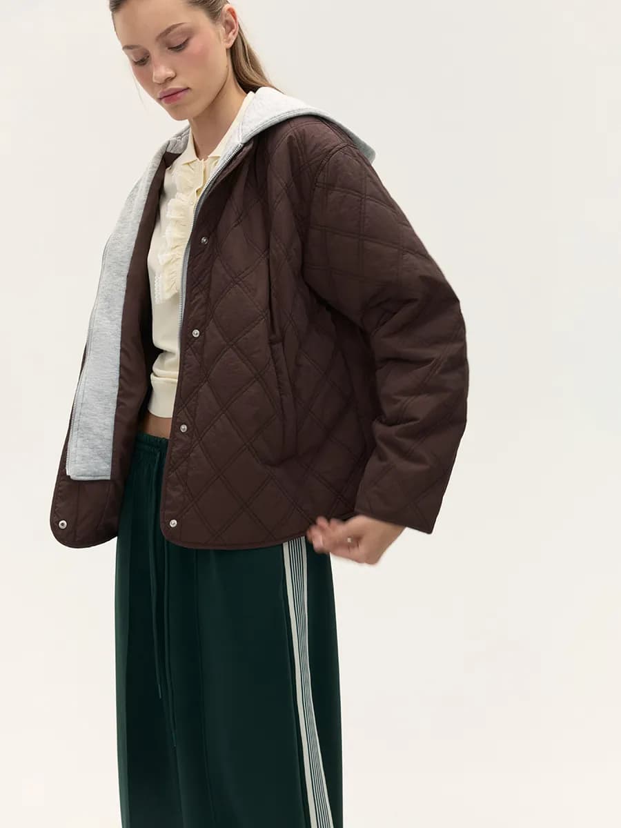 Куртка стеганая с имитацией худи