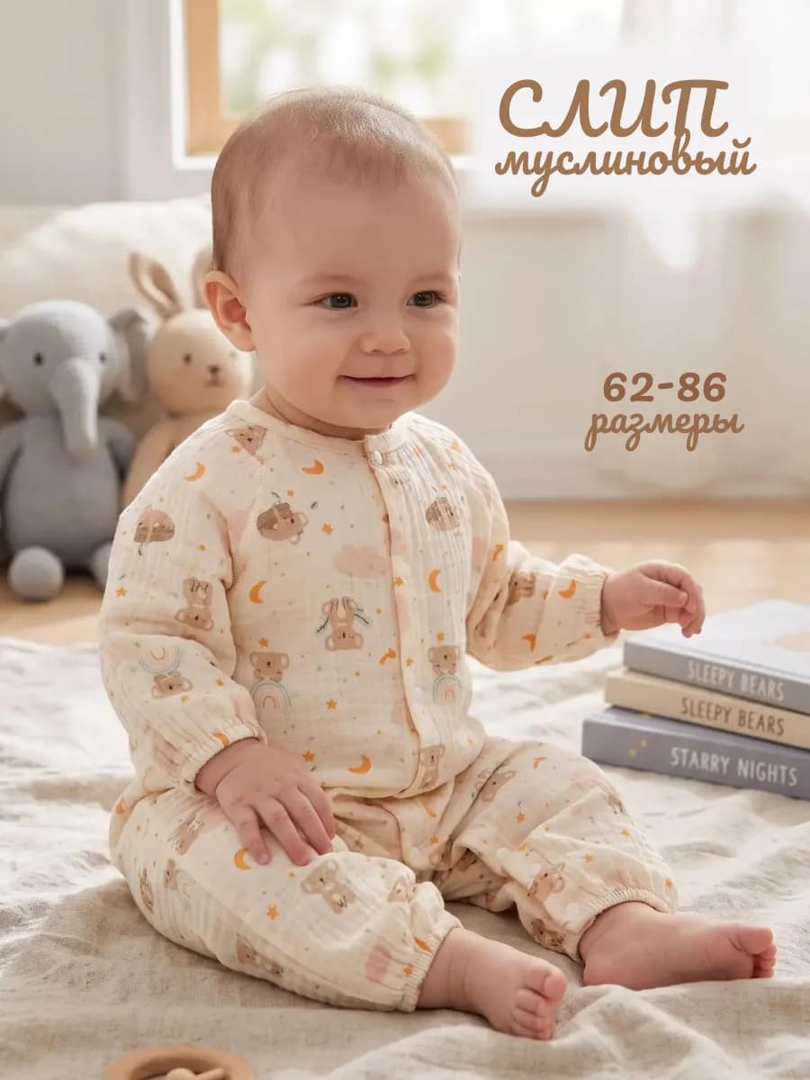Слип муслиновый для малышей песочник
