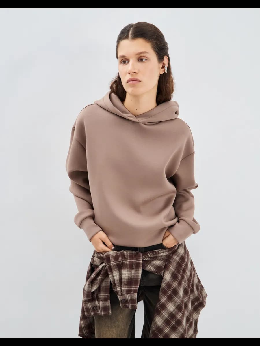 Коричневое худи-трансформер oversize