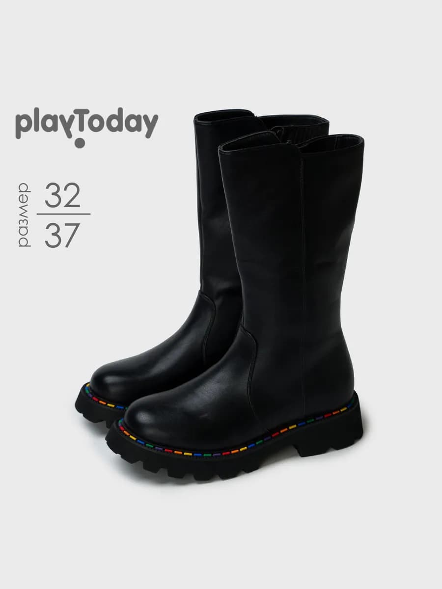 Сапоги подростковые демисезонные с подкладкой, на молнии