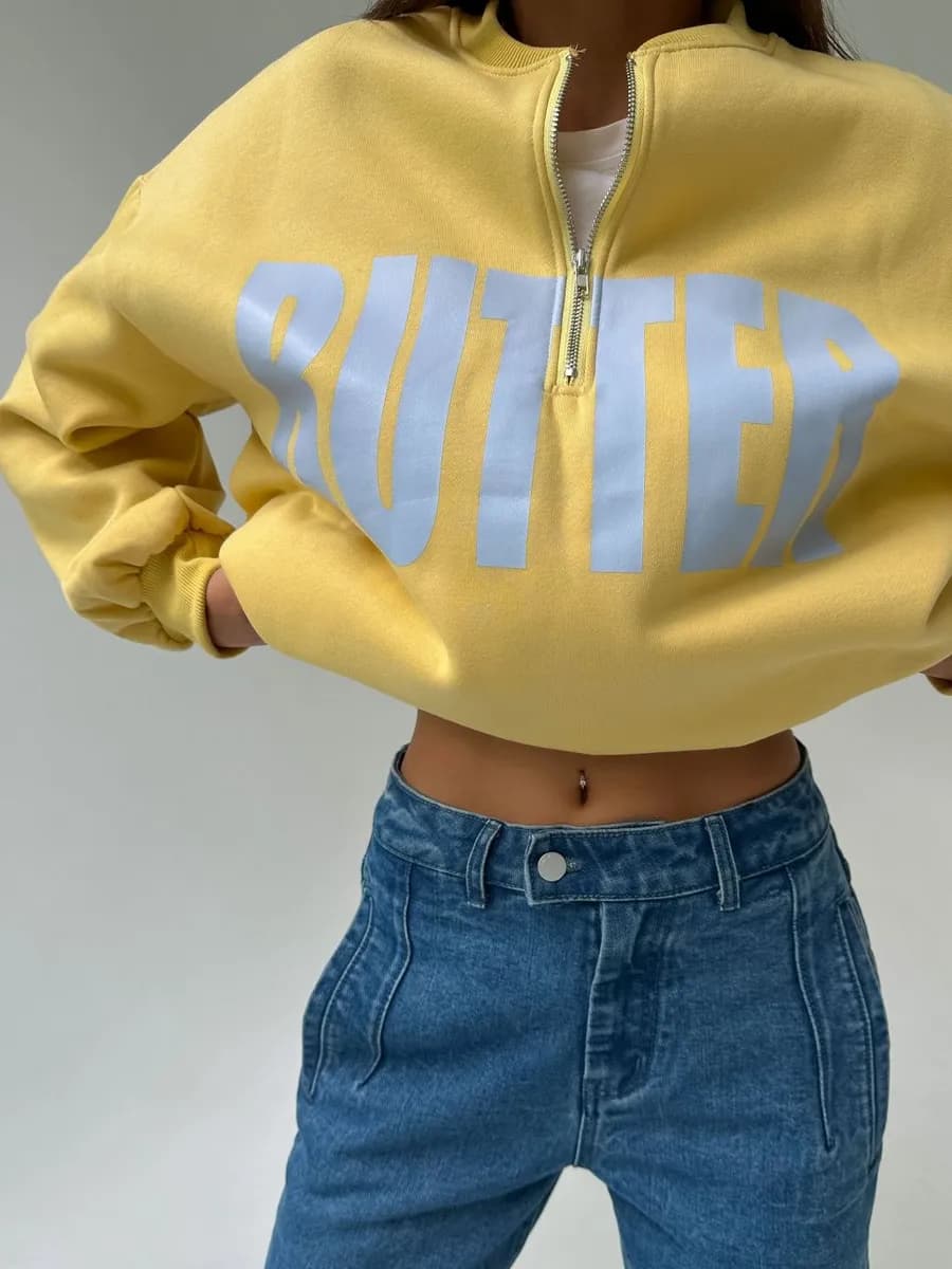 Оверсайз свитшот на молнии