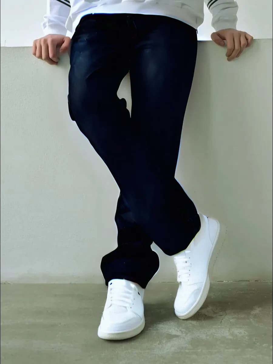 Джинсы школьные прямые подростковые - фото 1