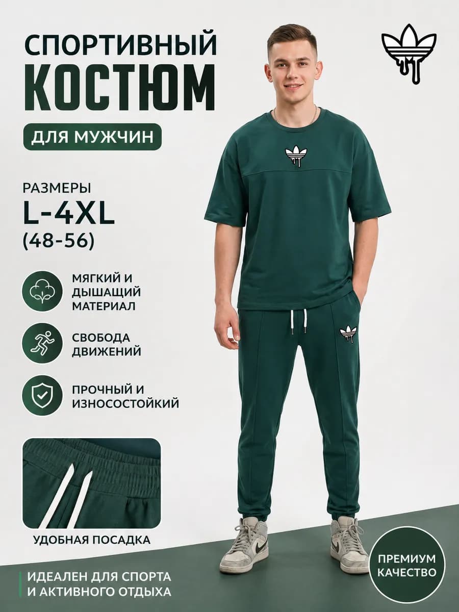 Спортивный костюм с брюками и футболкой