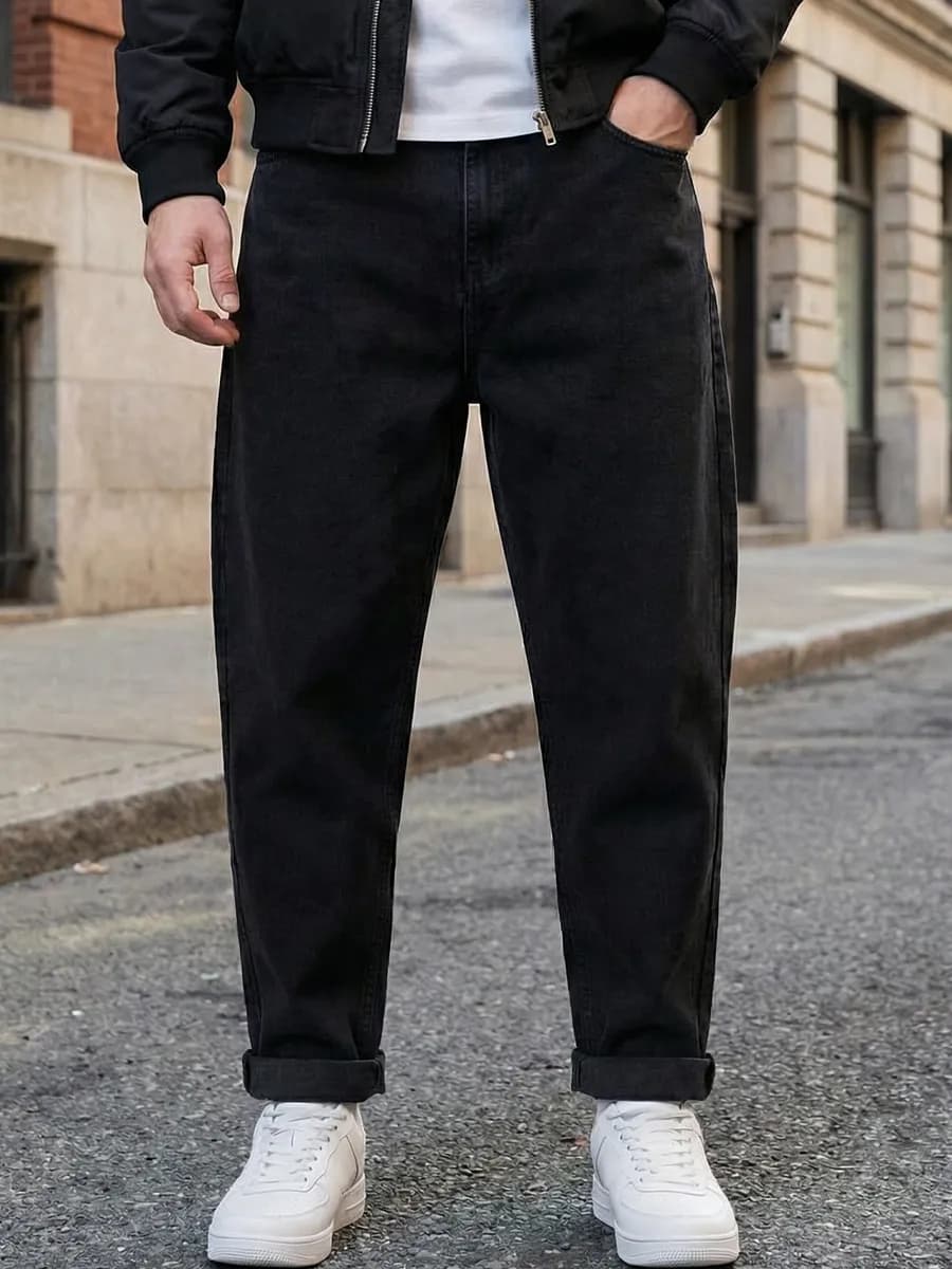 Джинсы бананы широкие