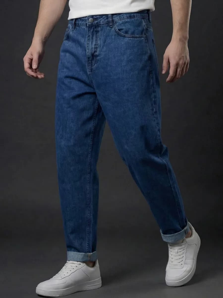 Джинсы бананы широкие