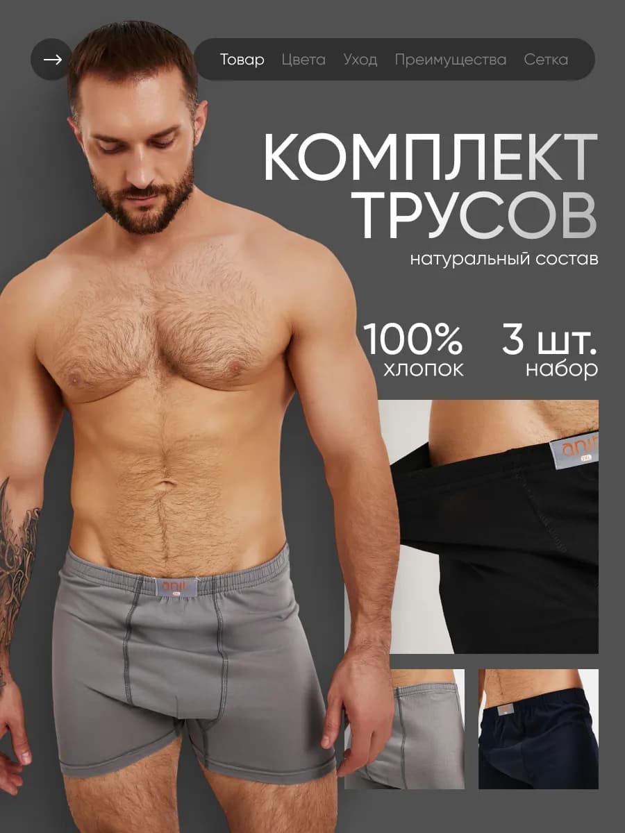 Трусы семейные набор 3 шт