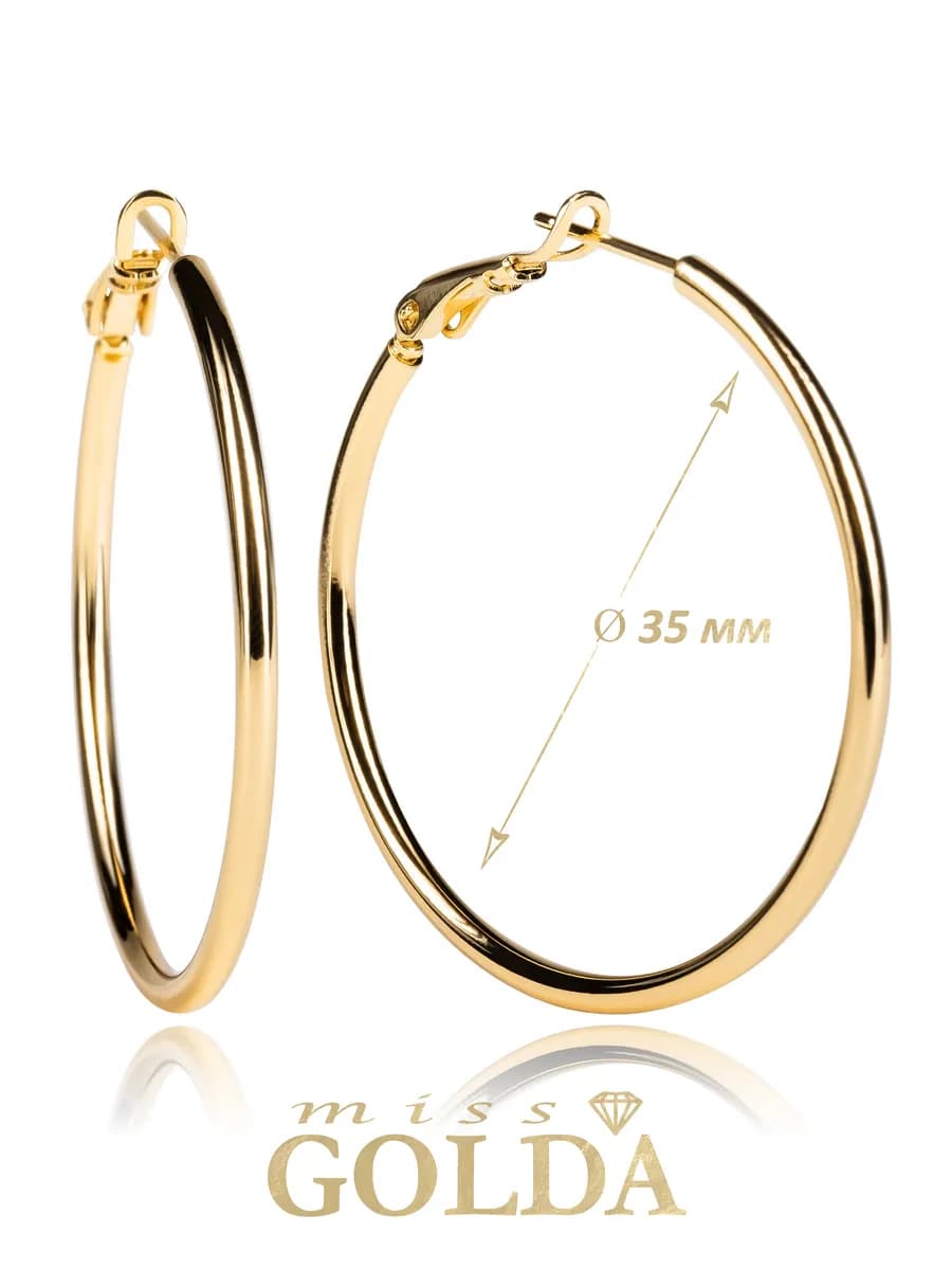 Серьги кольца конго круглые бижутерия