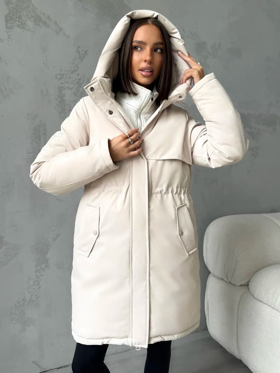 Куртка зимняя парка с капюшоном удлиненная