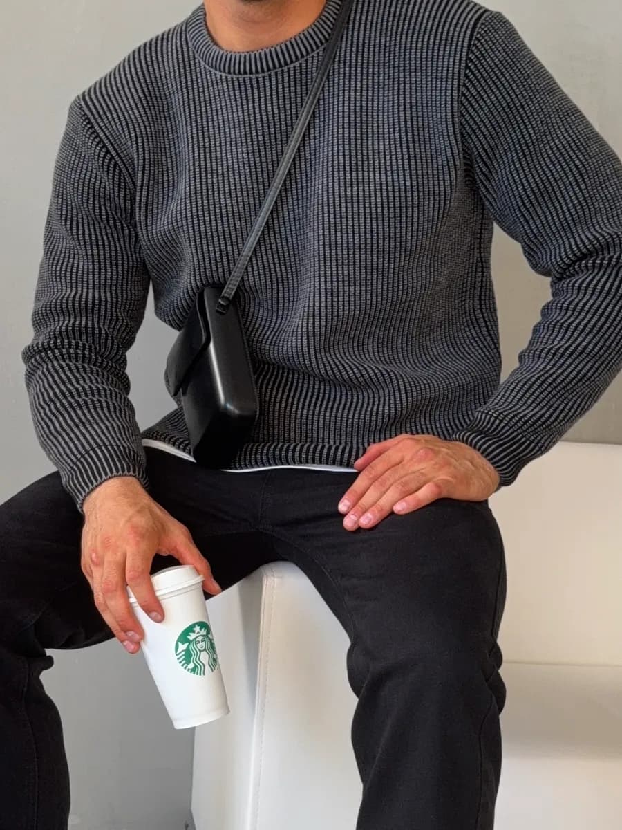 Свитер джемпер кофта пуловер модный вязаный шерстяной