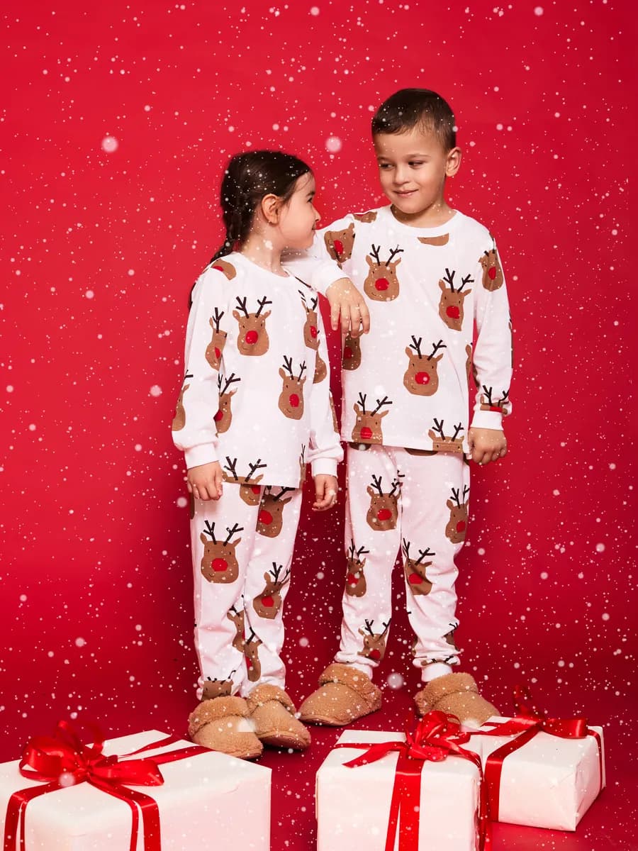 Детская новогодняя пижама Олени