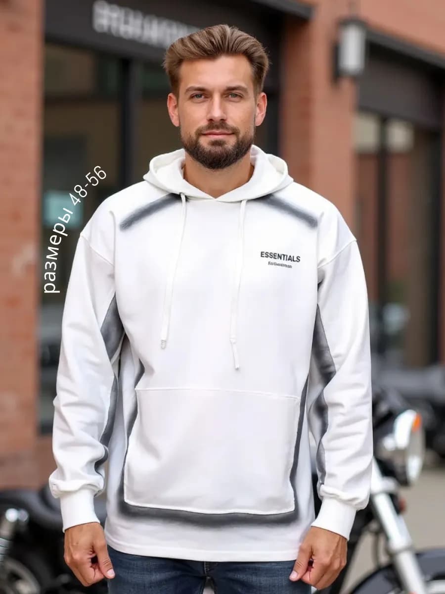 Толстовка худи мужское с капюшоном - фото 1