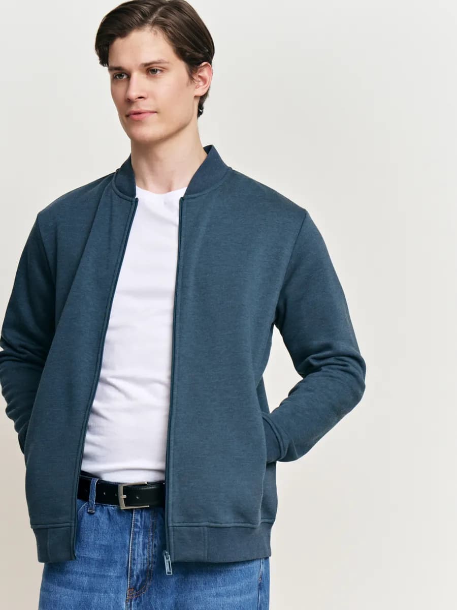 Мужская утеплённая толстовка-бомбер