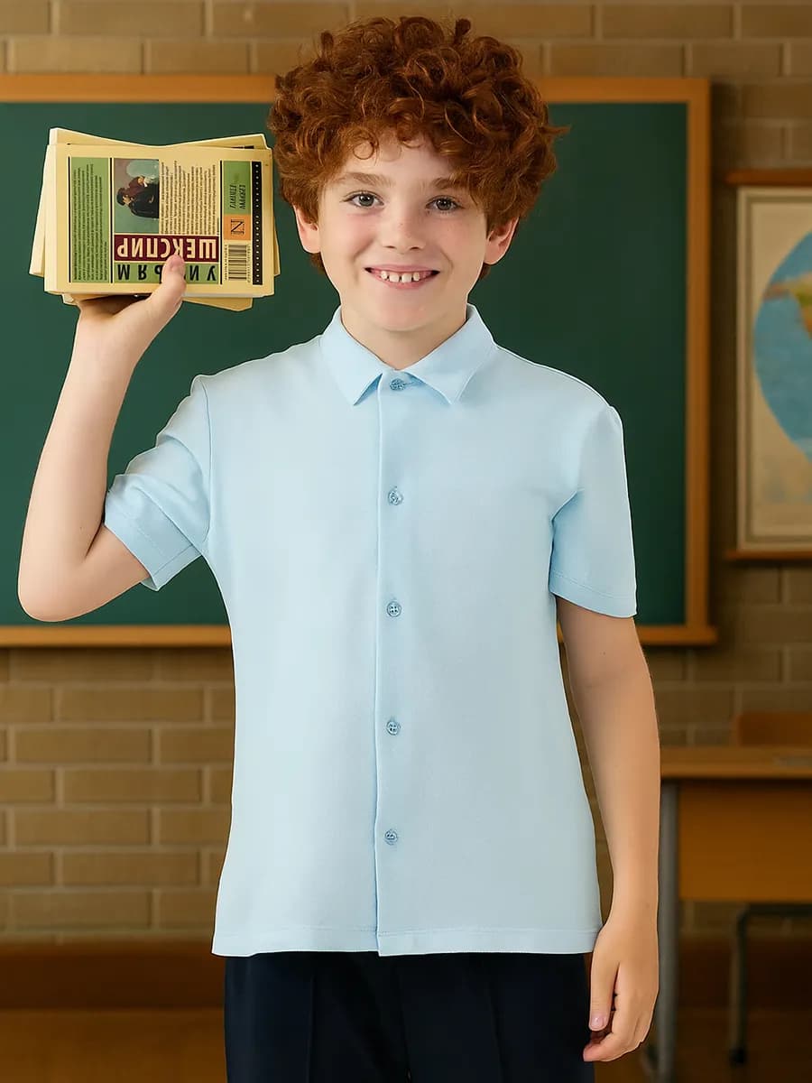 Рубашка школьная с коротким рукавом