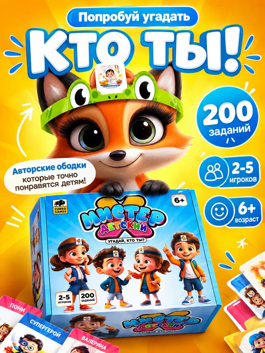 Настольная игра Угадай кто я для детей 3+