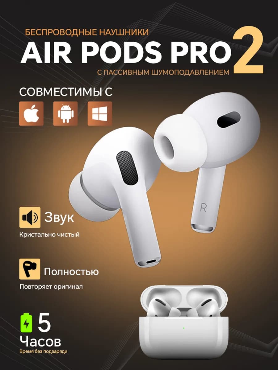 Наушники беспроводные Air Pro 2 для iPhone и Android блютуз
