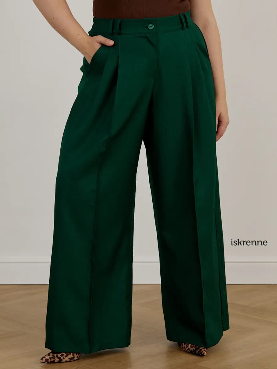 Брюки широкие палаццо больших размеров