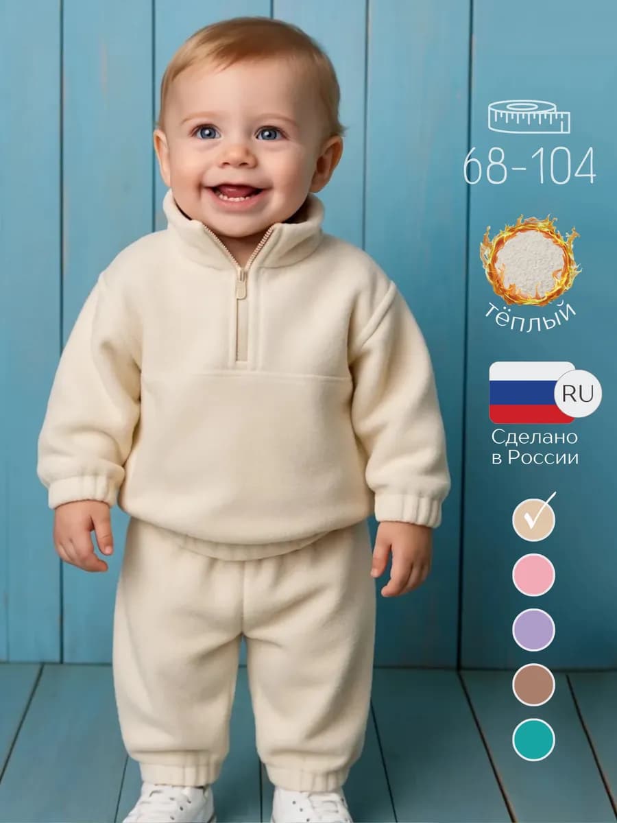 Теплый костюм для мальчика для девочки флисовый