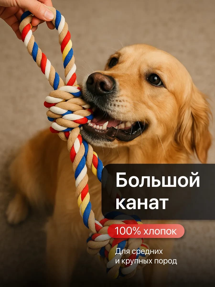 Игрушка канат для собак крупных и средних пород