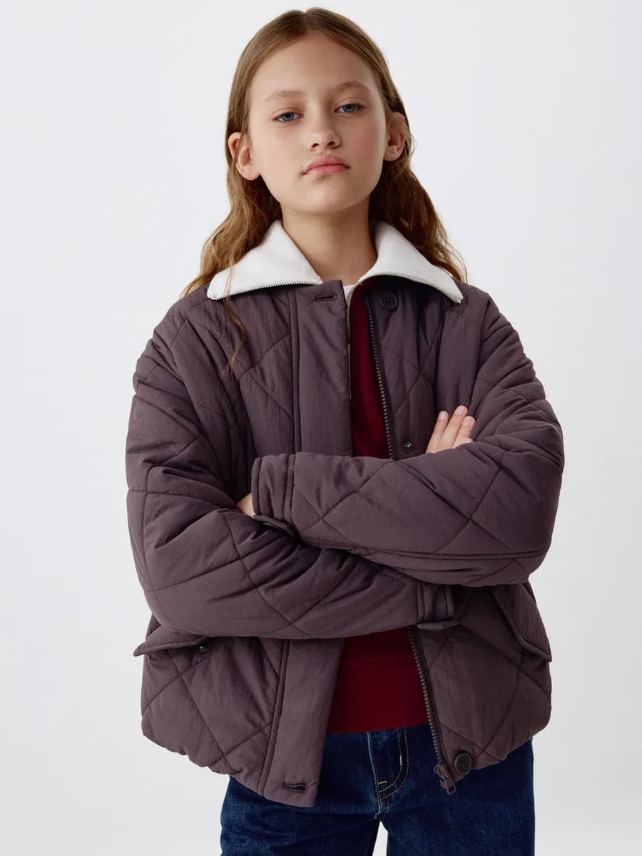 Демисезонная куртка стеганая оверсайз базовая