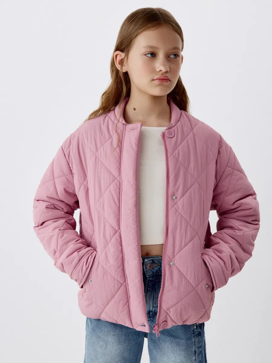 Демисезонная куртка стеганая оверсайз базовая - фото 1