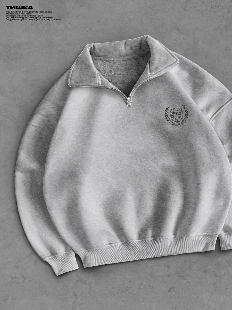 Оверсайз свитшот с воротником с принтом ретро