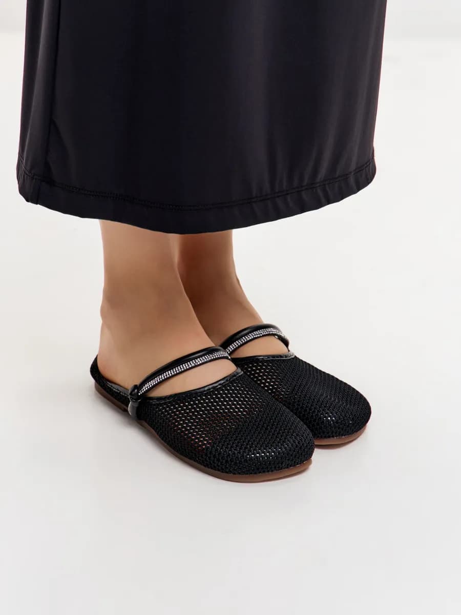 Мюли закрытые сабо шлепанцы в сетку