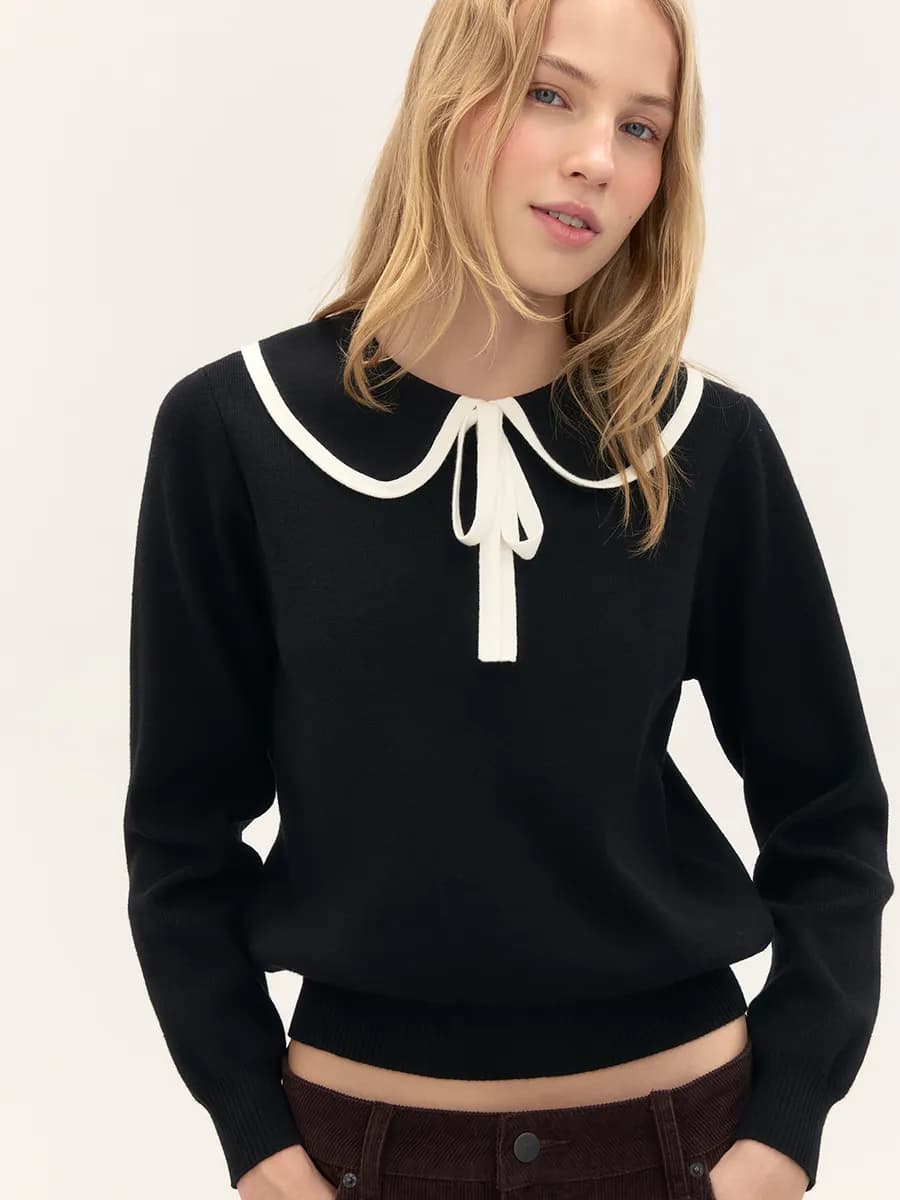 Джемпер вязаный с воротником