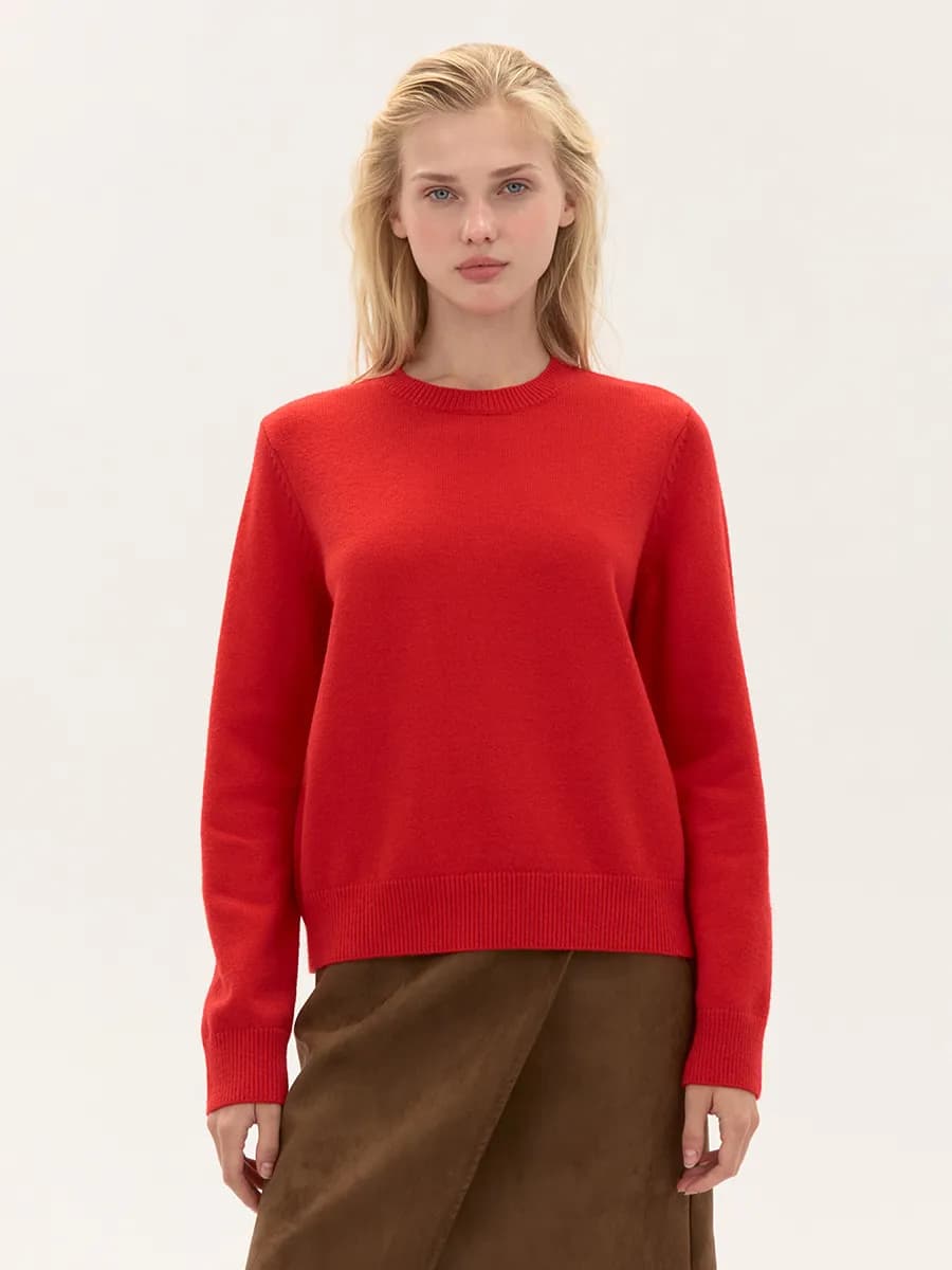 Джемпер базовый вязаный свободный