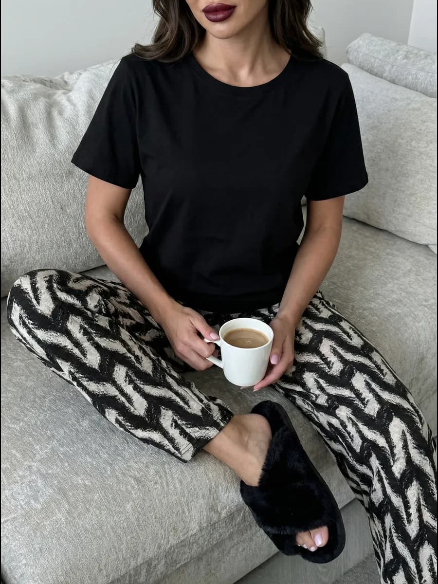 Пижама со штанами новогодняя костюм домашний