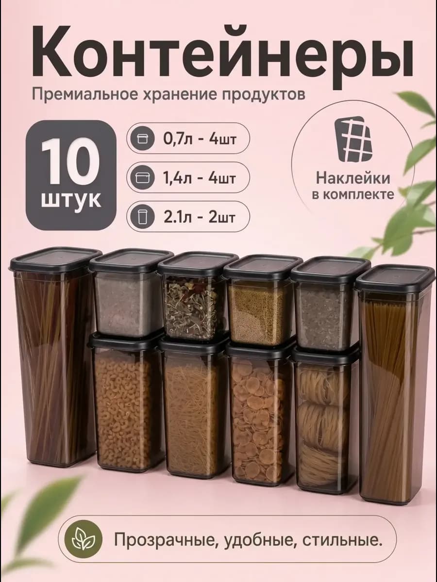 Набор банок для круп и сыпучих продуктов