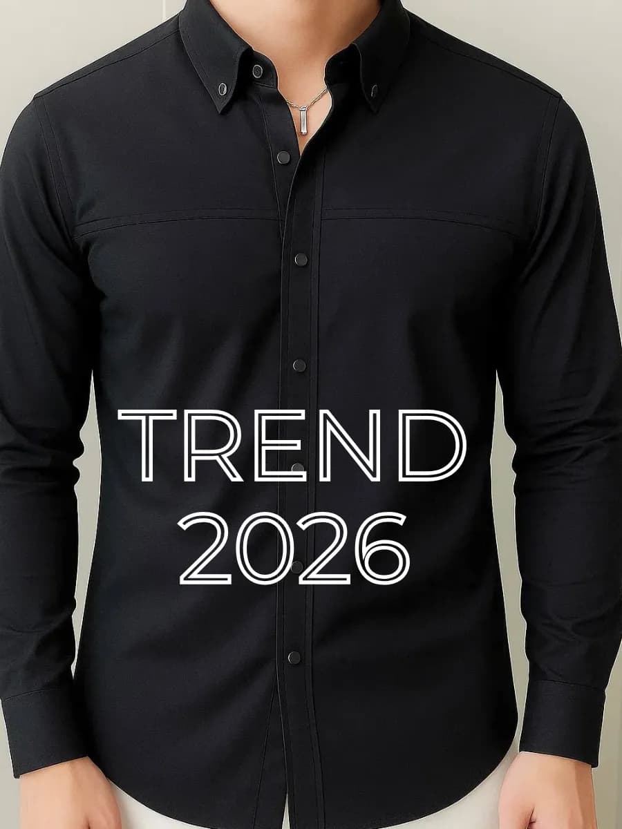 Рубашка приталенная с длинным рукавом на кнопках