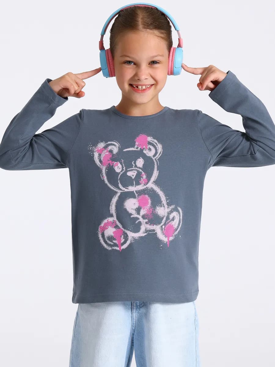 Лонгслив с принтом кофта хлопок 100%