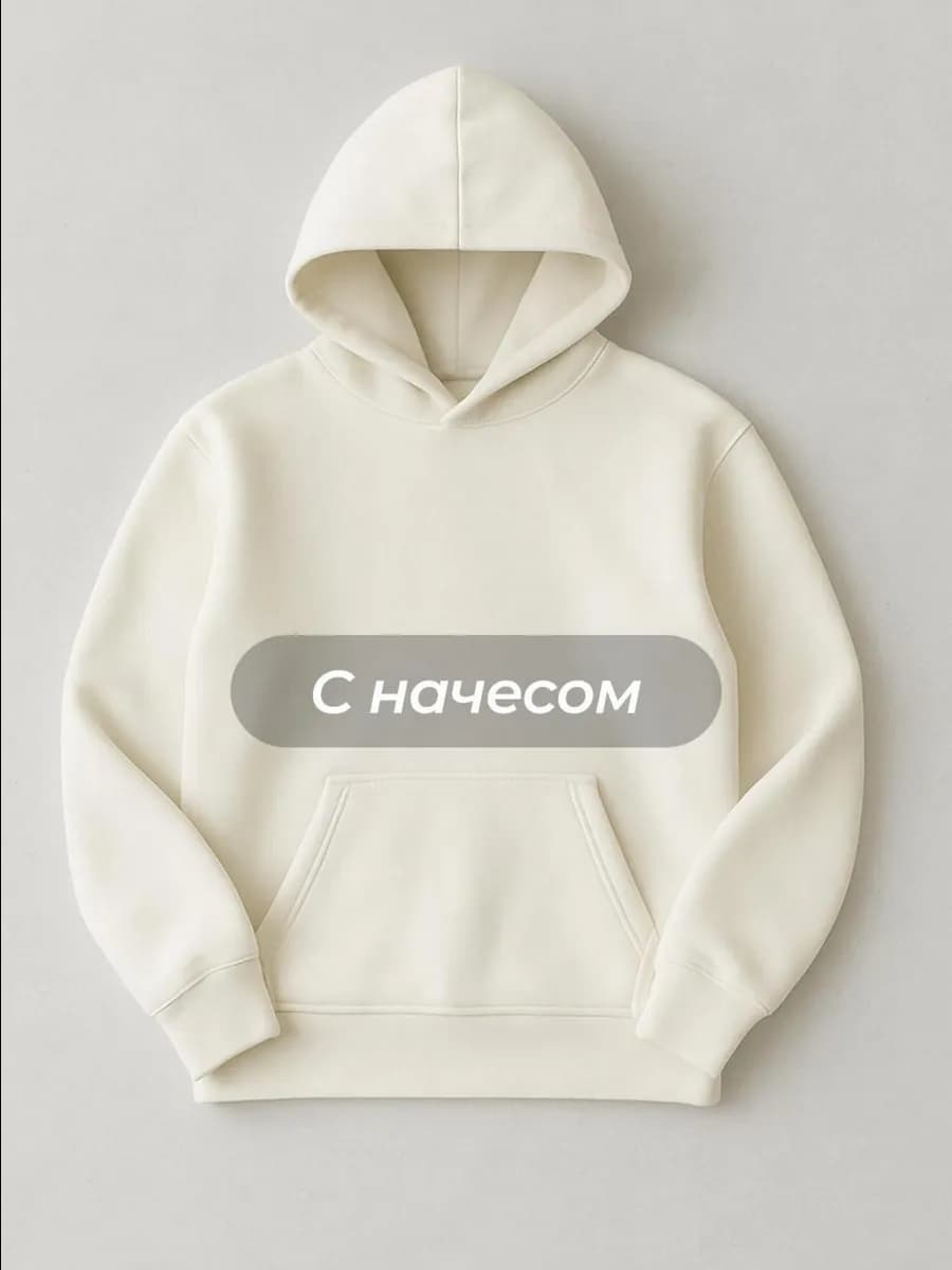 Худи оверсайз с капюшоном теплое с начесом