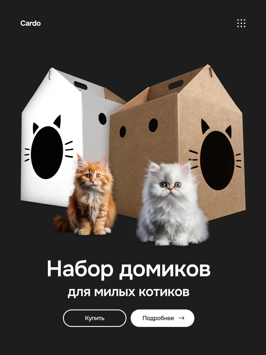 Домик для кошки картонный 2шт