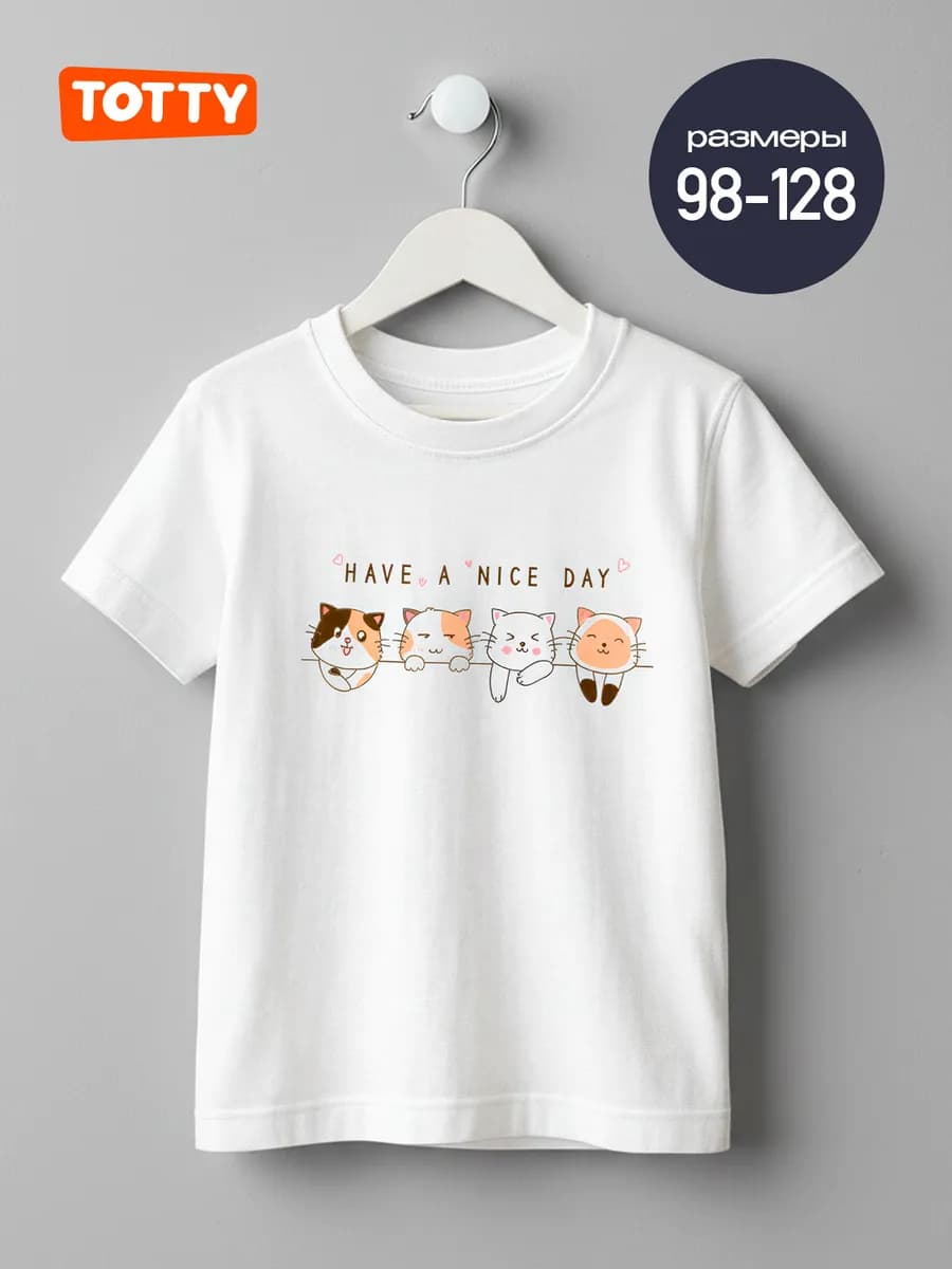 Футболка детская с котиками