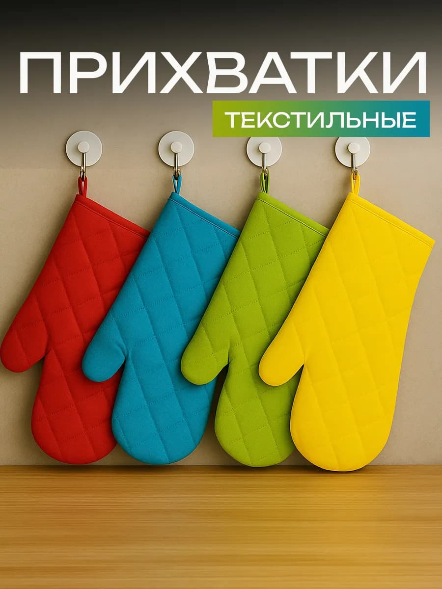 Прихватки кухонные 4 шт рукавица