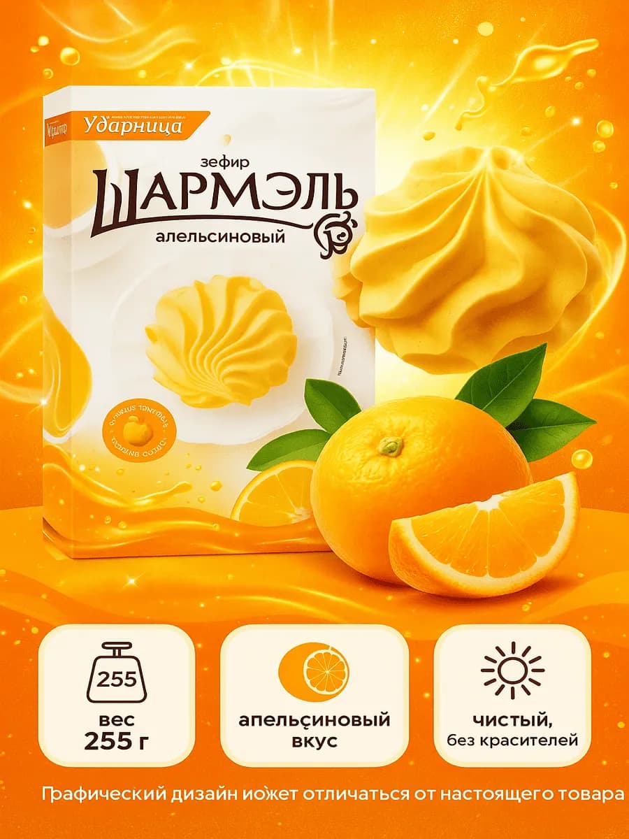 Зефир Апельсиновый, 255г