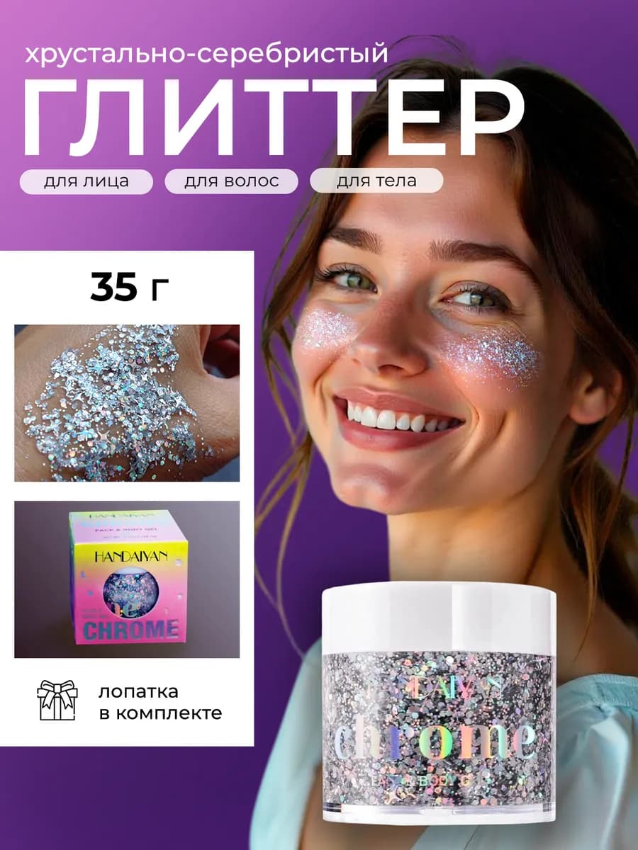 Глиттер для лица глаз тела и волос