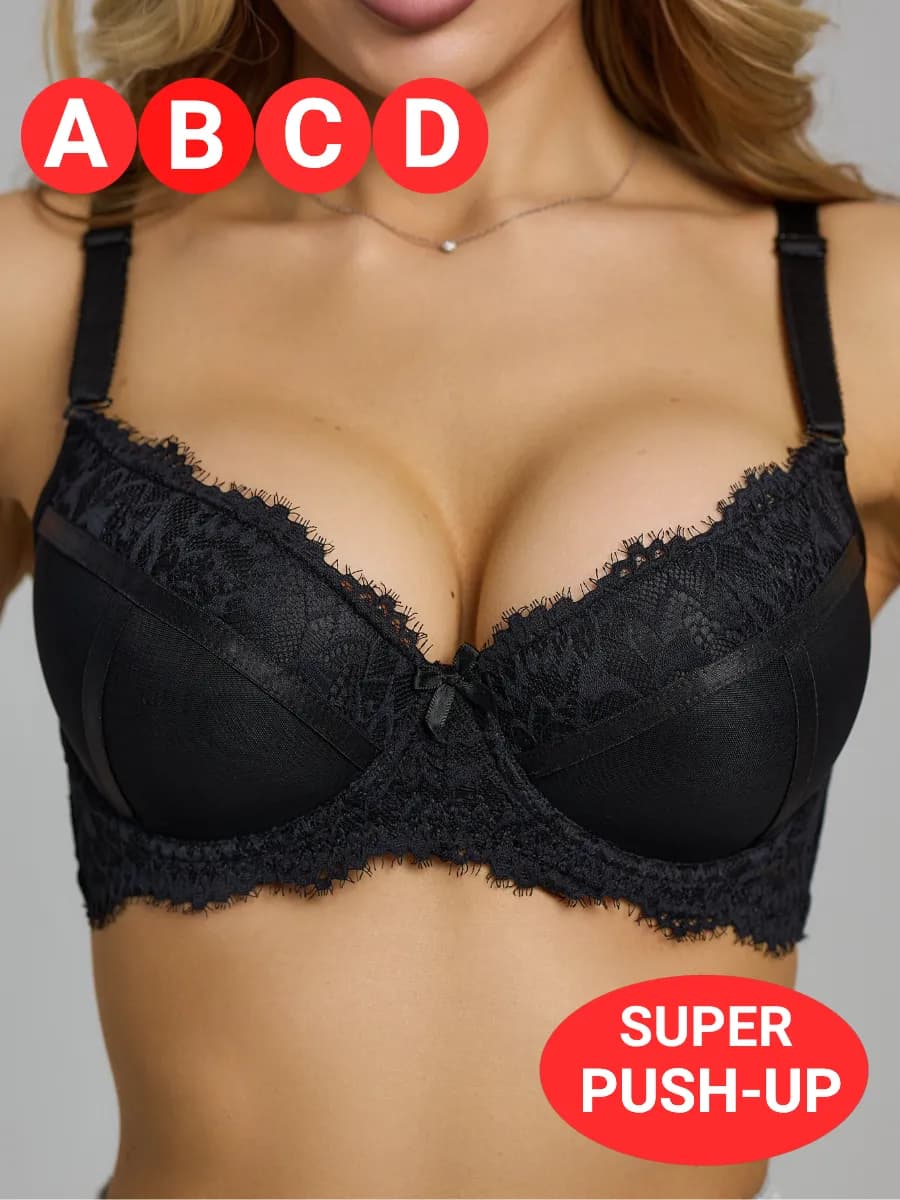 Бюстгальтер пушап кружевной нижнее белье - фото 1