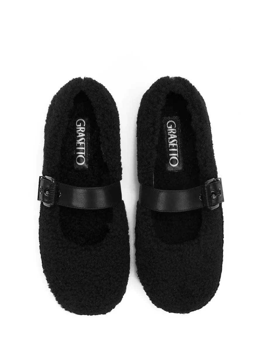 Балетки меховые женские