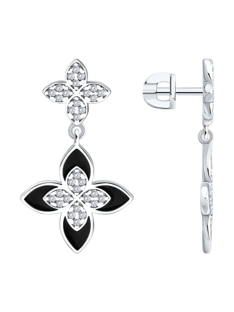 Серьги серебро 925 пробы висячие ювелирные