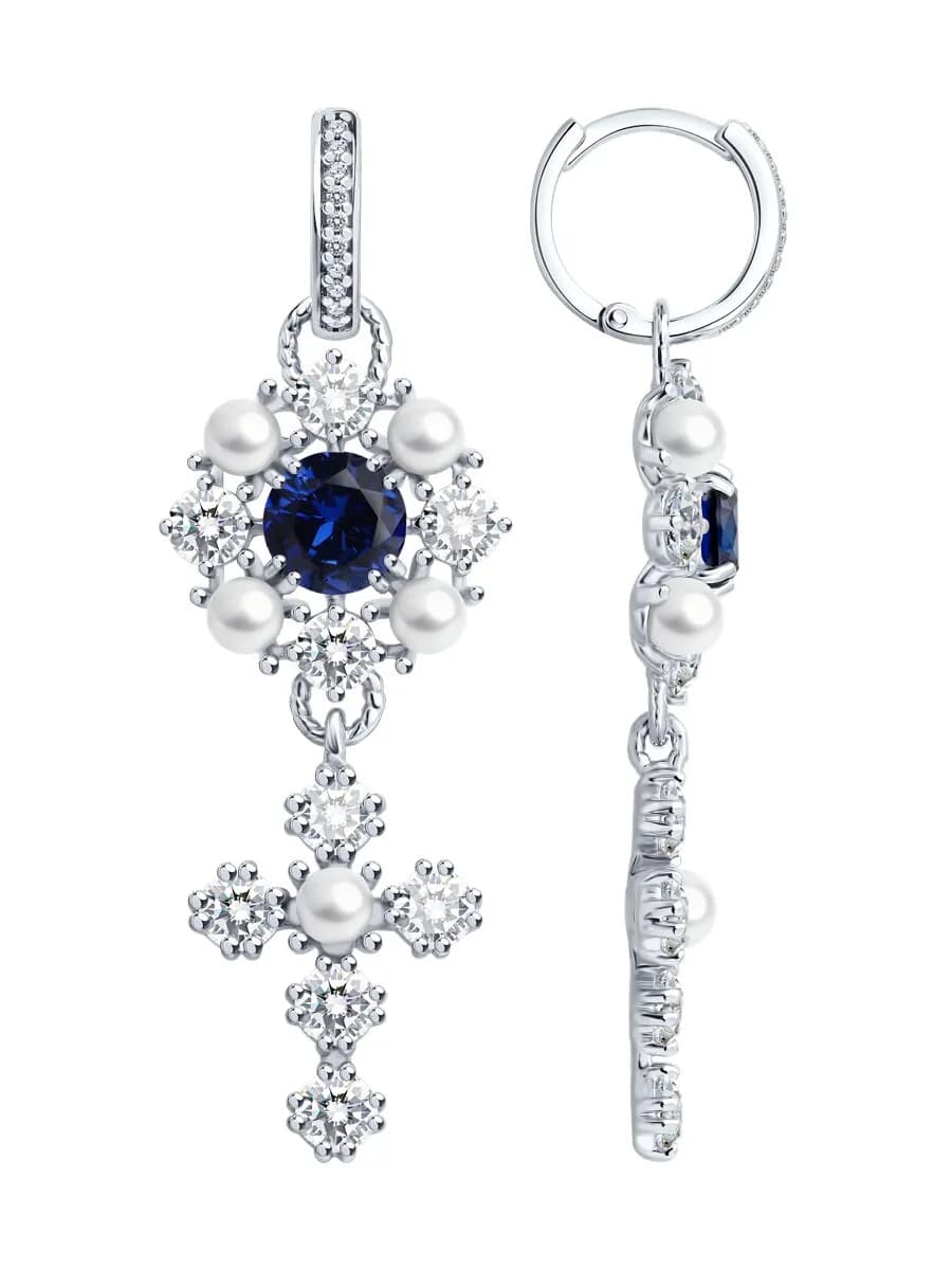 Серьги серебро 925 пробы висячие ювелирные