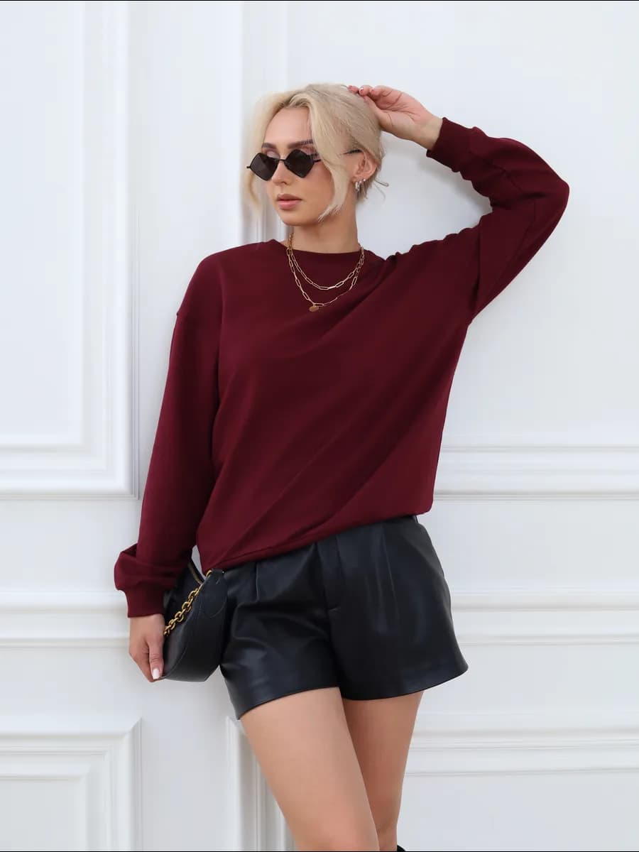 Свитшот оверсайз без начеса толстовка