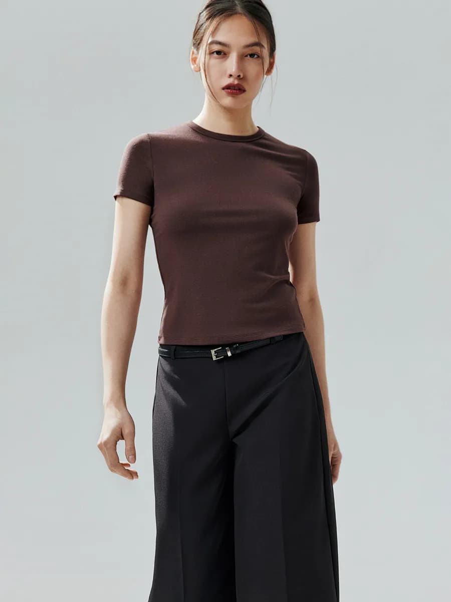 Футболка облегающая из вискозы