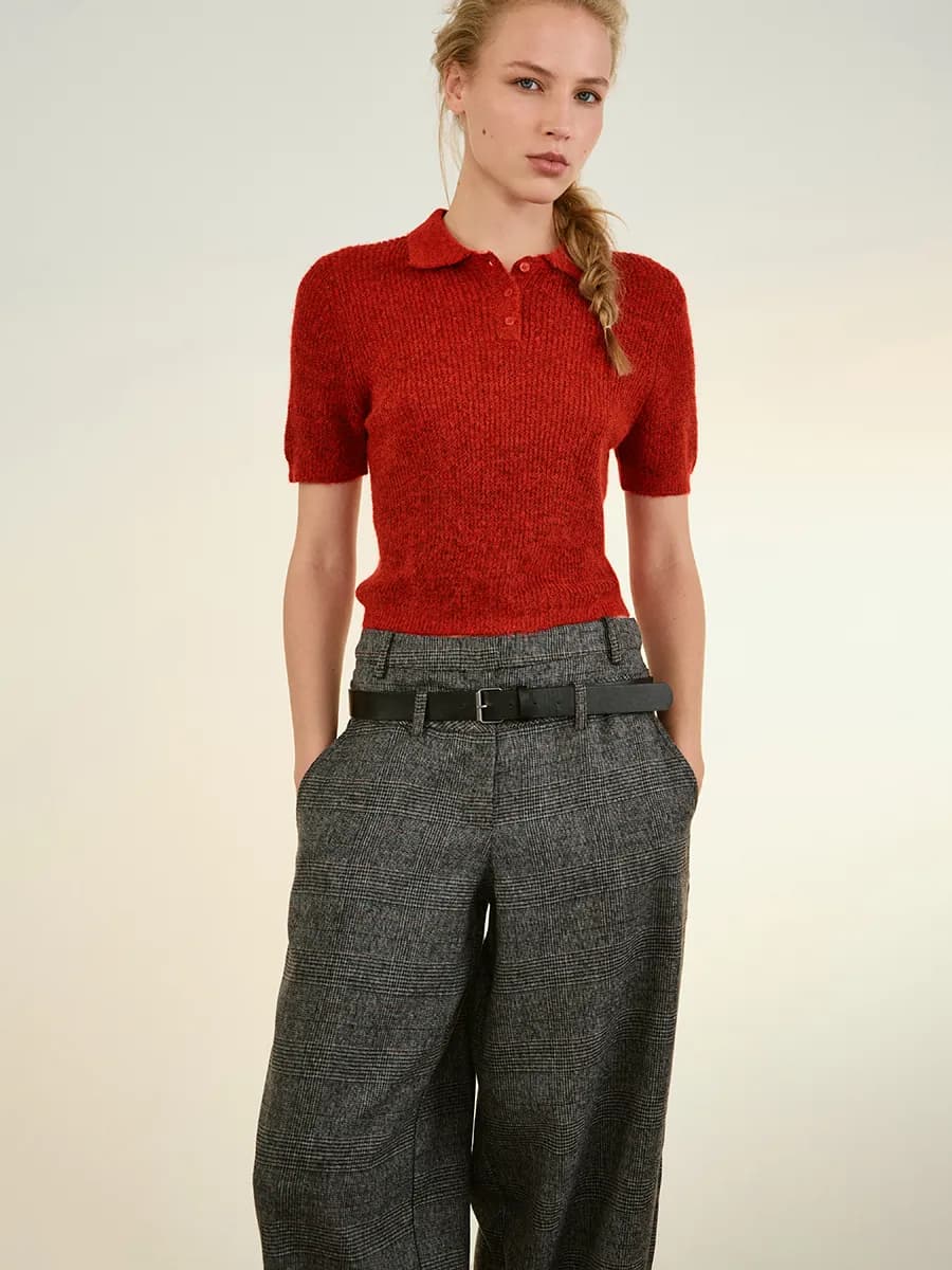 Джемпер-поло с короткими рукавами