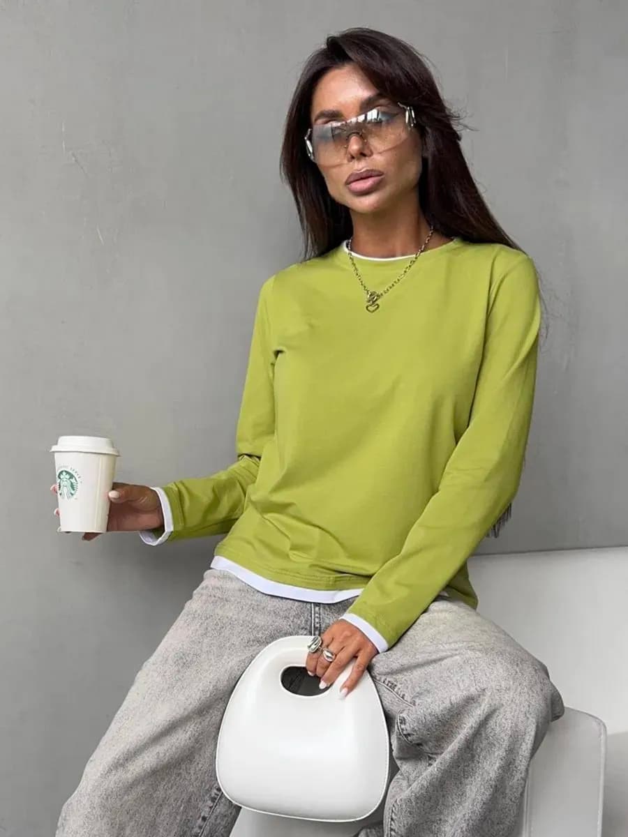 Лонгслив базовый хлопок